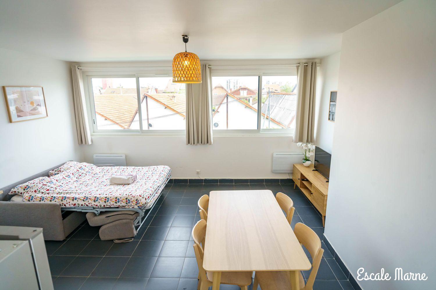 Escale-Marne Fr - 101 - Free Parking - Free Luggage Storage - All Equipped - Linen Included - Washing Machine - Luxury Eve Sleep Mattress 160X200 - 10Mn Walk Metro 8 - Rer A - Panoramic View - From 1 To 4 Guests Мезон-Альфор Экстерьер фото