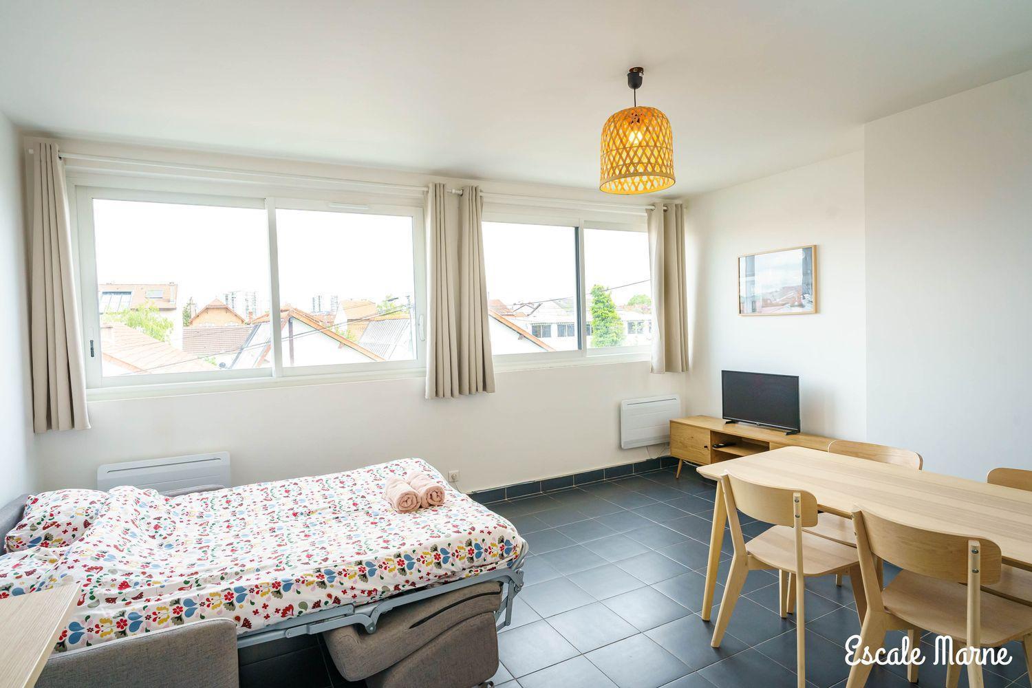 Escale-Marne Fr - 101 - Free Parking - Free Luggage Storage - All Equipped - Linen Included - Washing Machine - Luxury Eve Sleep Mattress 160X200 - 10Mn Walk Metro 8 - Rer A - Panoramic View - From 1 To 4 Guests Мезон-Альфор Экстерьер фото